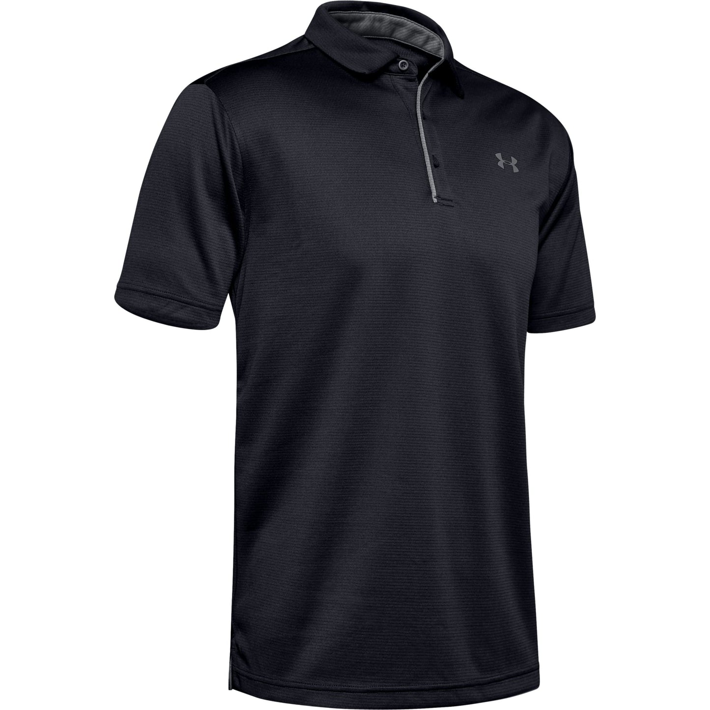 Under Armour Men's Tech Golf Polo, Black (001)/Graphite, Medium Tall