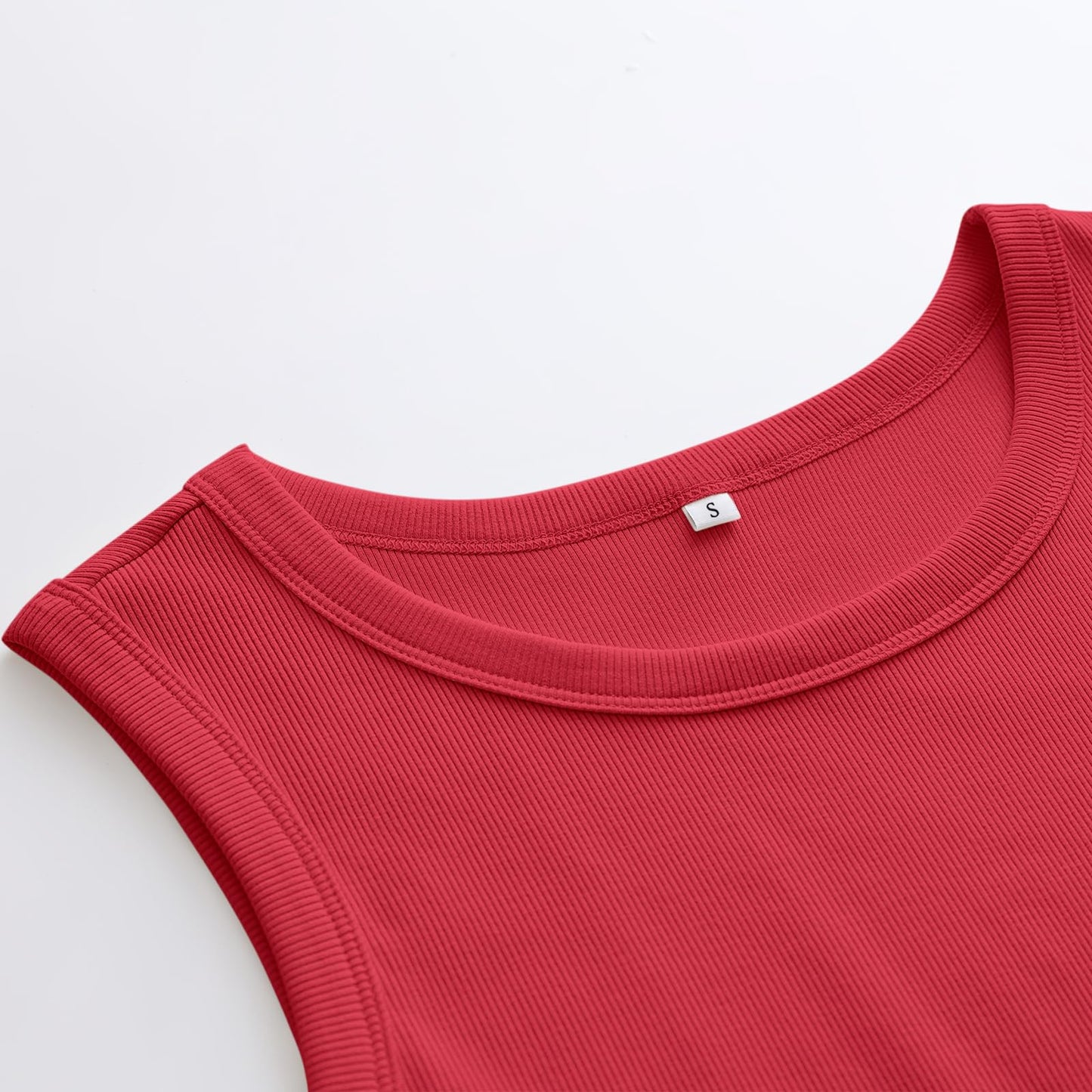 ANRABESS Womens Sleeveless High Neck Tank Tops Fashion Summer Casual Basic Slim Fit Ribbed Racerback Top Shirt Clothes Red-XXL