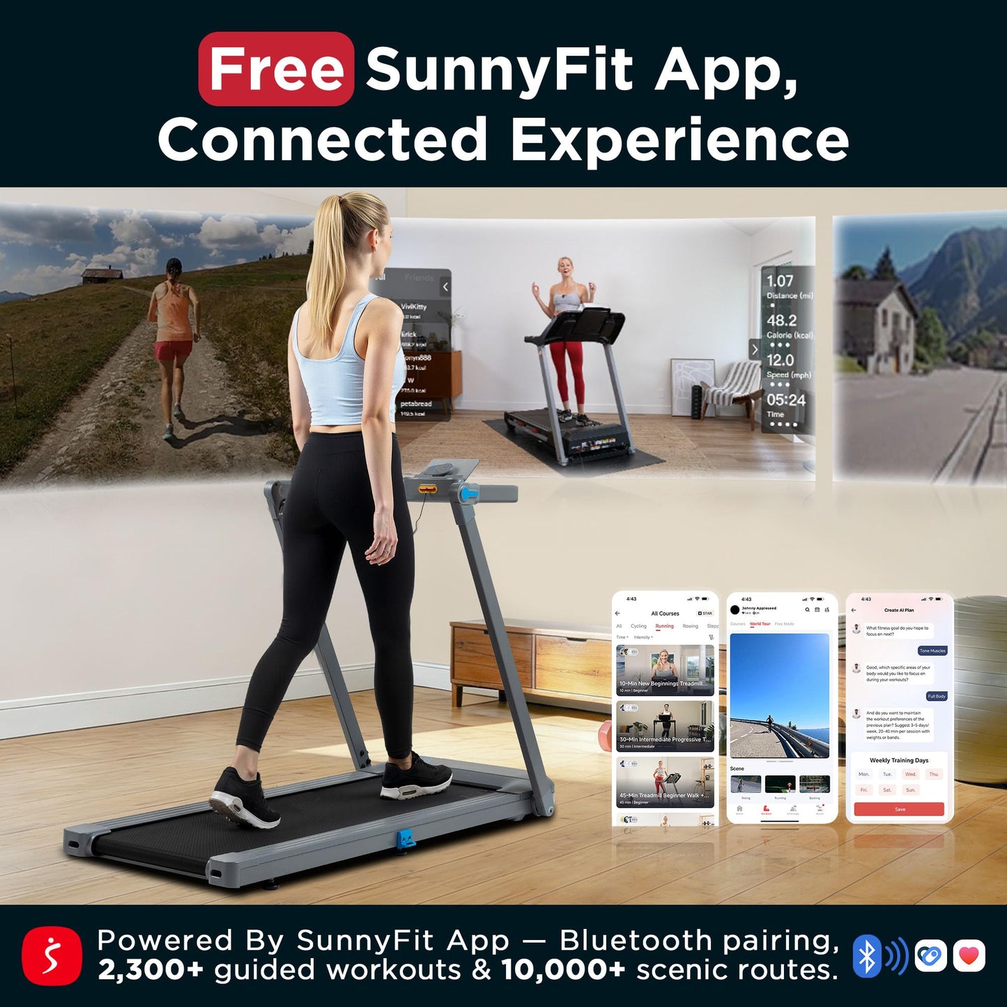 JLL Smart 2 in 1 Walking Treadmill Pad for Home Exercise