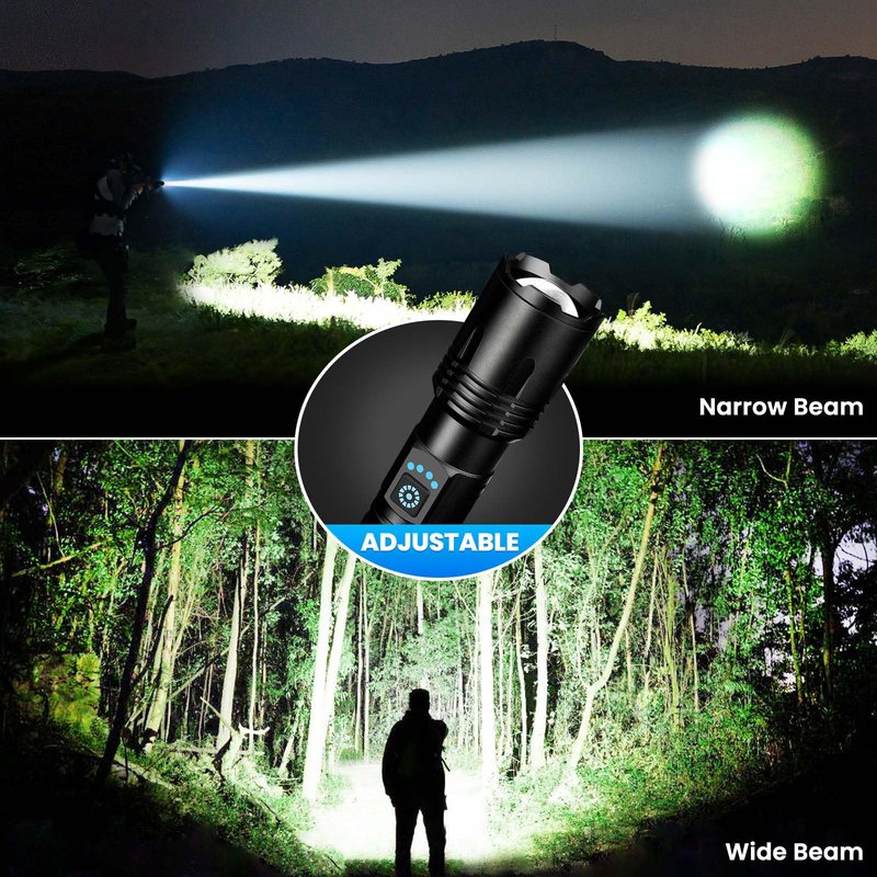 3 Pack Rechargeable Flashlights High Lumens, 99,000 Lumens Super Bright LED Flashlight for Home Camping, Handheld Flash Light Waterproof Flashlight with 5 Modes & Adjustable Function