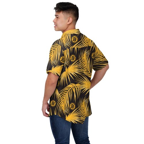 FOCO NHL Mens Floral Shirt: Boston Bruins, Medium