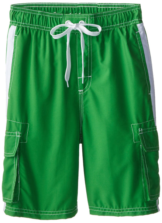 Kanu Surf Boys Quick Dry UPF 50+ Beach Swim Trunk, Barracuda Green, 7