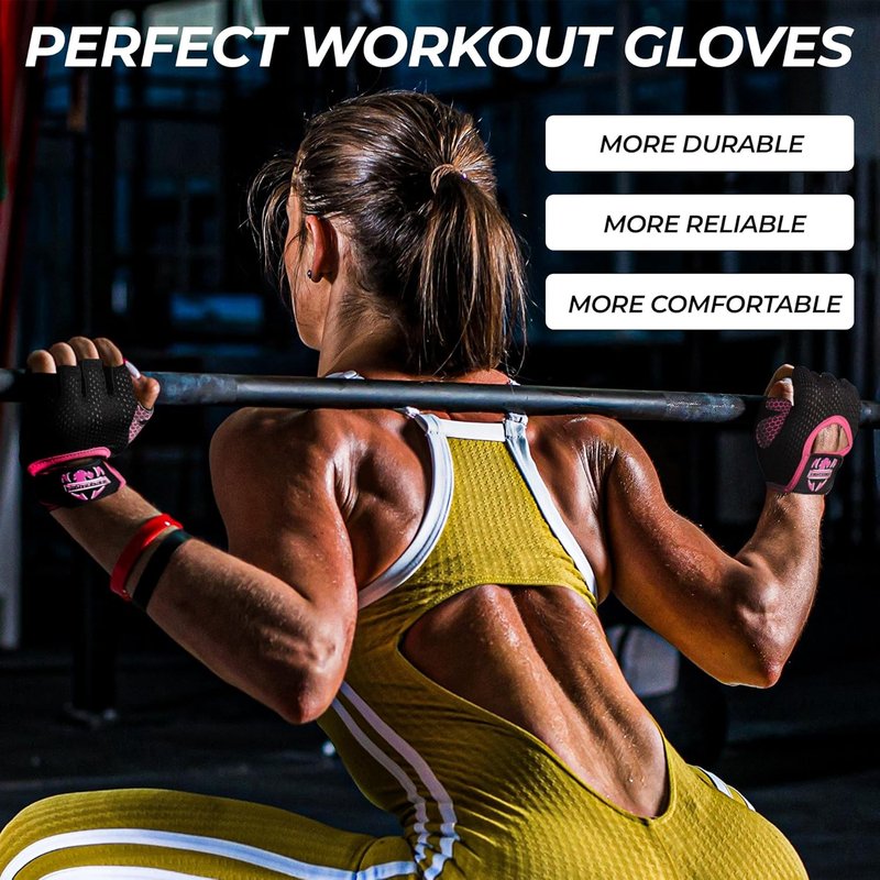 Weight Lifting Gloves - Full Palm Protection for Men & Women | Breathable Workout Gloves for Gym, Fitness, Cycling