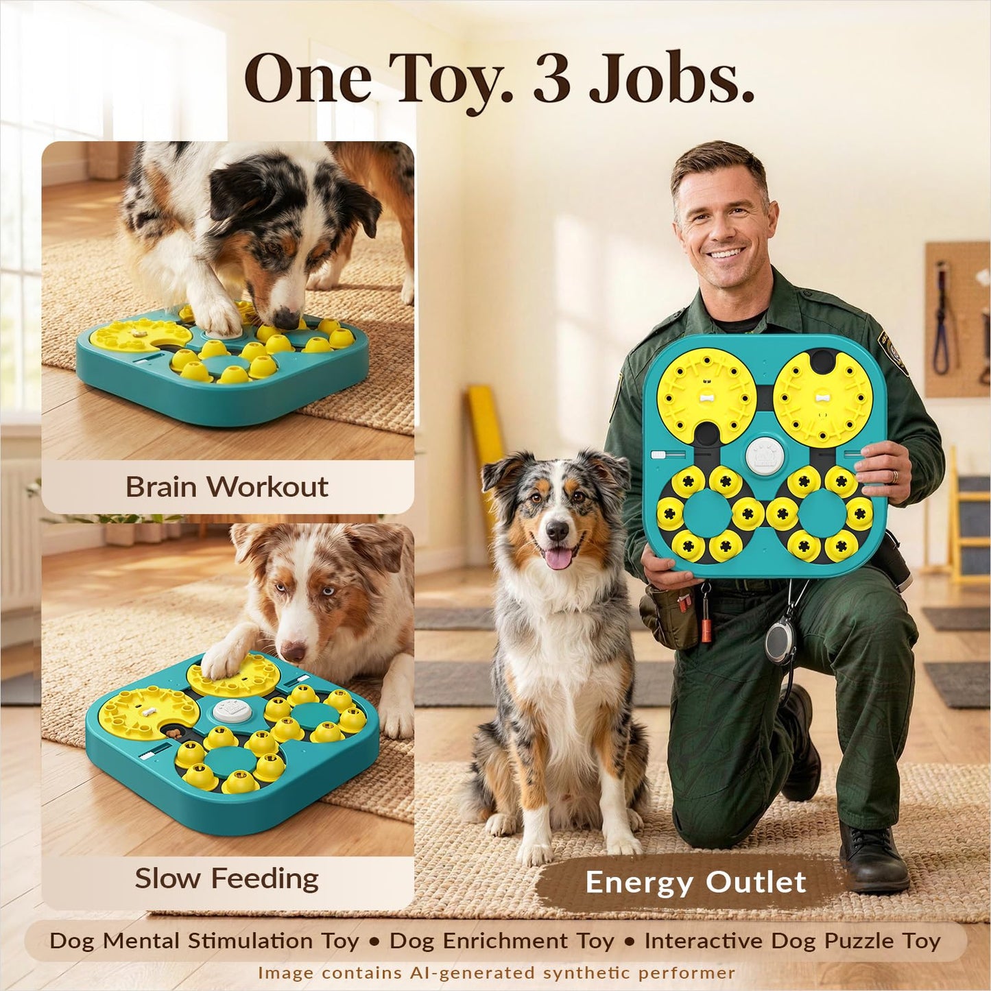 KADTC XL 5-Levels Dog Puzzle Toy, 6 Games Mental Stimulation for Smart Dogs