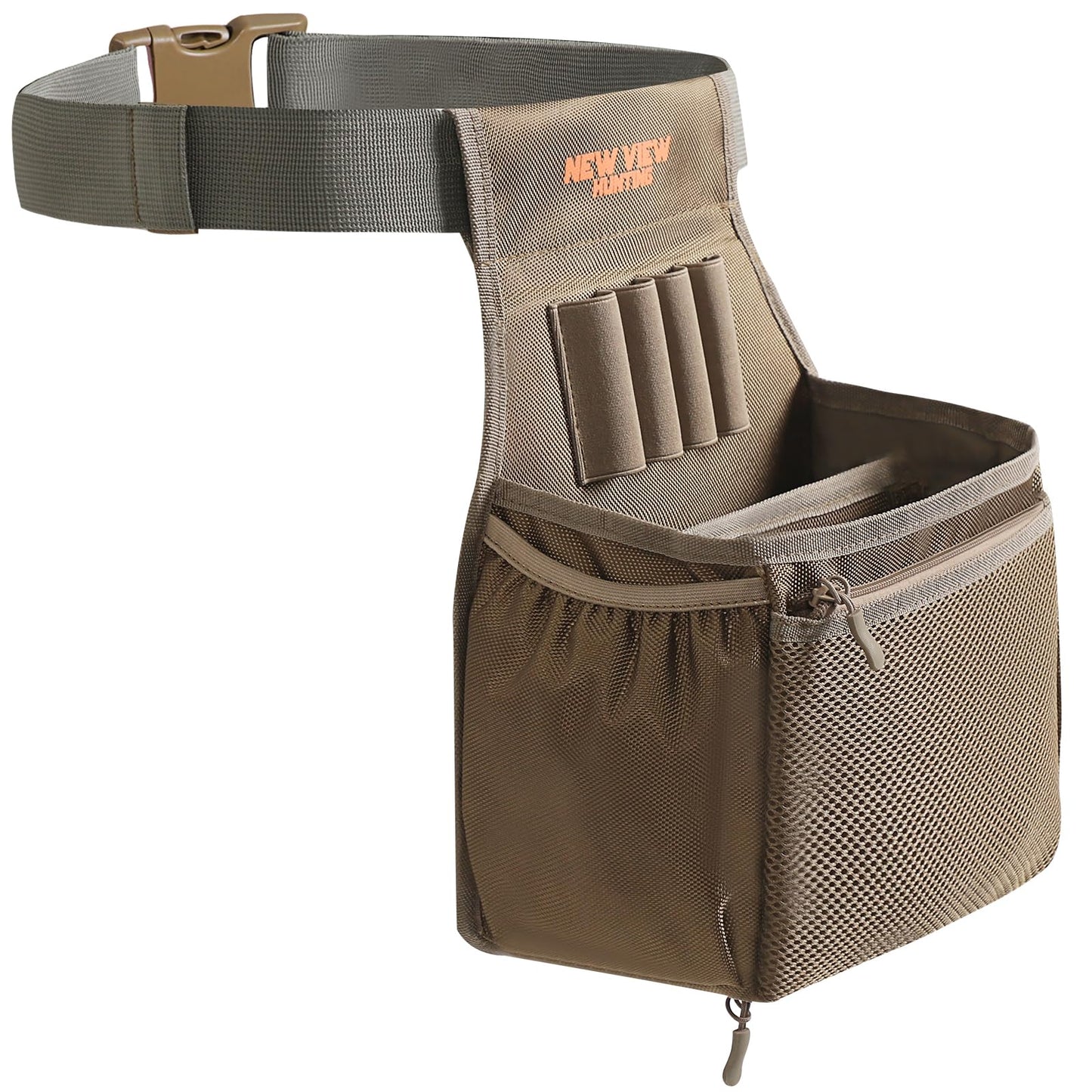NEW VIEW Shell Bag - Holds 2 Boxes of Shells - Features Spacious Dual Compartments & Comfortable Waist Belt - Sturdy Lightweight Shotgun Shell Pouch Organizer for Your Shells