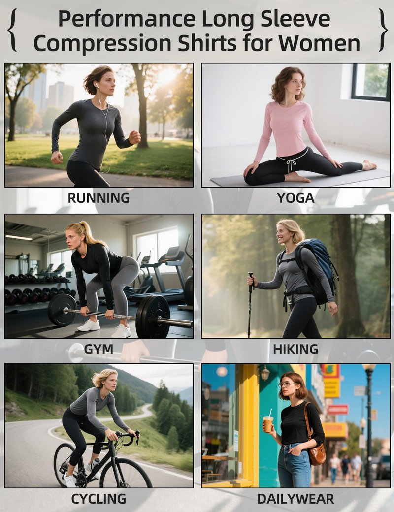SPVISE White Long Sleeve Compression Shirt Women Workout Tops Quick Dry Athletic Base Layer Undershirts for Gym Yoga Running