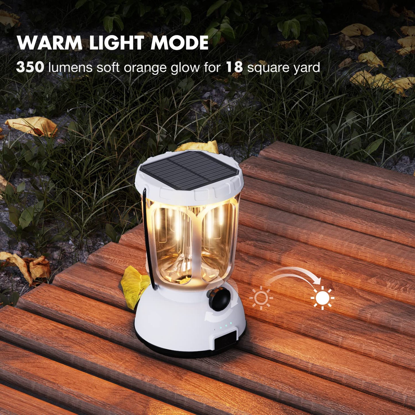 3-in-1 Power LED Camping Lantern, Rechargeable Solar Lantern with Hand Crank Emergency Light 650LM, 6000mAh Phone Charger, 200 Hours for Hurricane, Outage, Survival Kit