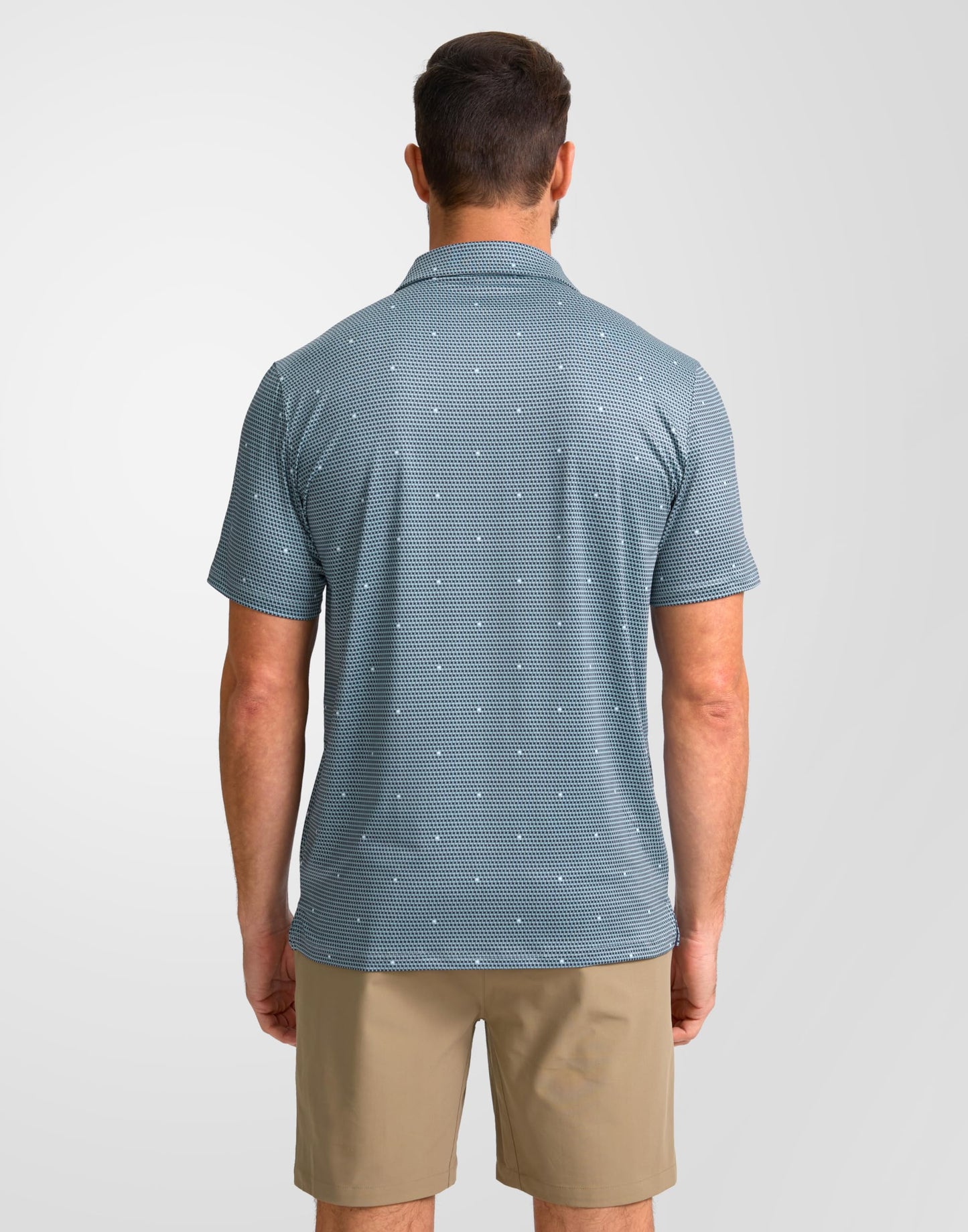 Obla Mens Golf Polo Shirts Short Sleeve Dry Fit Performance Moisture Wicking Casual Print Collared Golf Shirts for Men(Gray Flag_L)