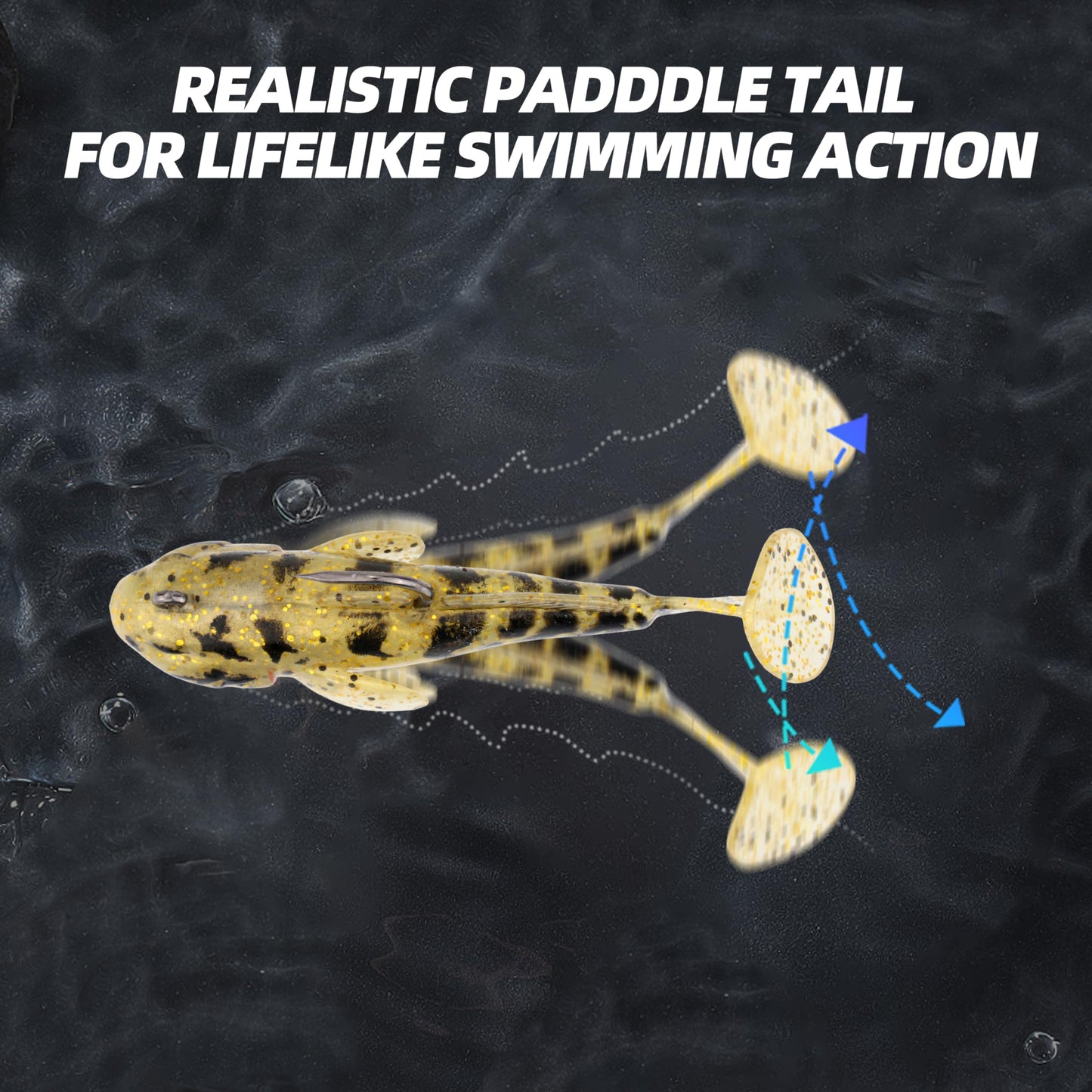 PROBITE Spotted T-Tail Swimbait Lures (6-Pack) – Pre-Rigged Soft Leadhead Jigs, Multi-Color Fishing Lures for Bass, Trout, Crappie in Freshwater & Saltwater