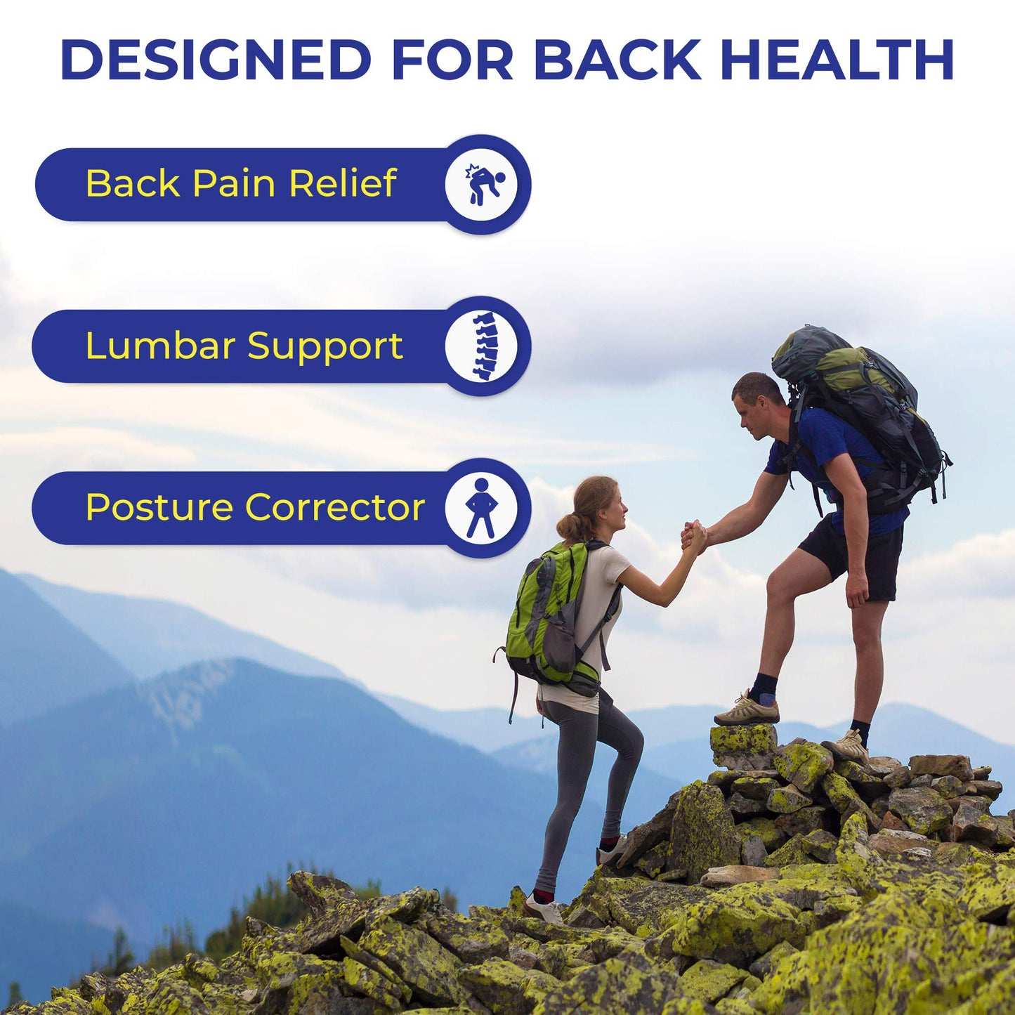 Nada-Chair Back-Up with CushShins Back Support and Posture Corrector Turns to Convertible Pouch Bag (Black)