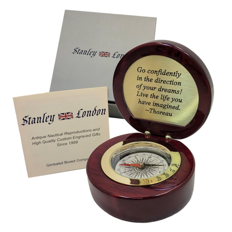 Engravable Executive Navigator Desk Compass | Personalized Leadership, Manager, or Mentor Thank You Gift | Bulk Custom Business Gifts for New Clients or Employee Appreciation (Go Confidently)