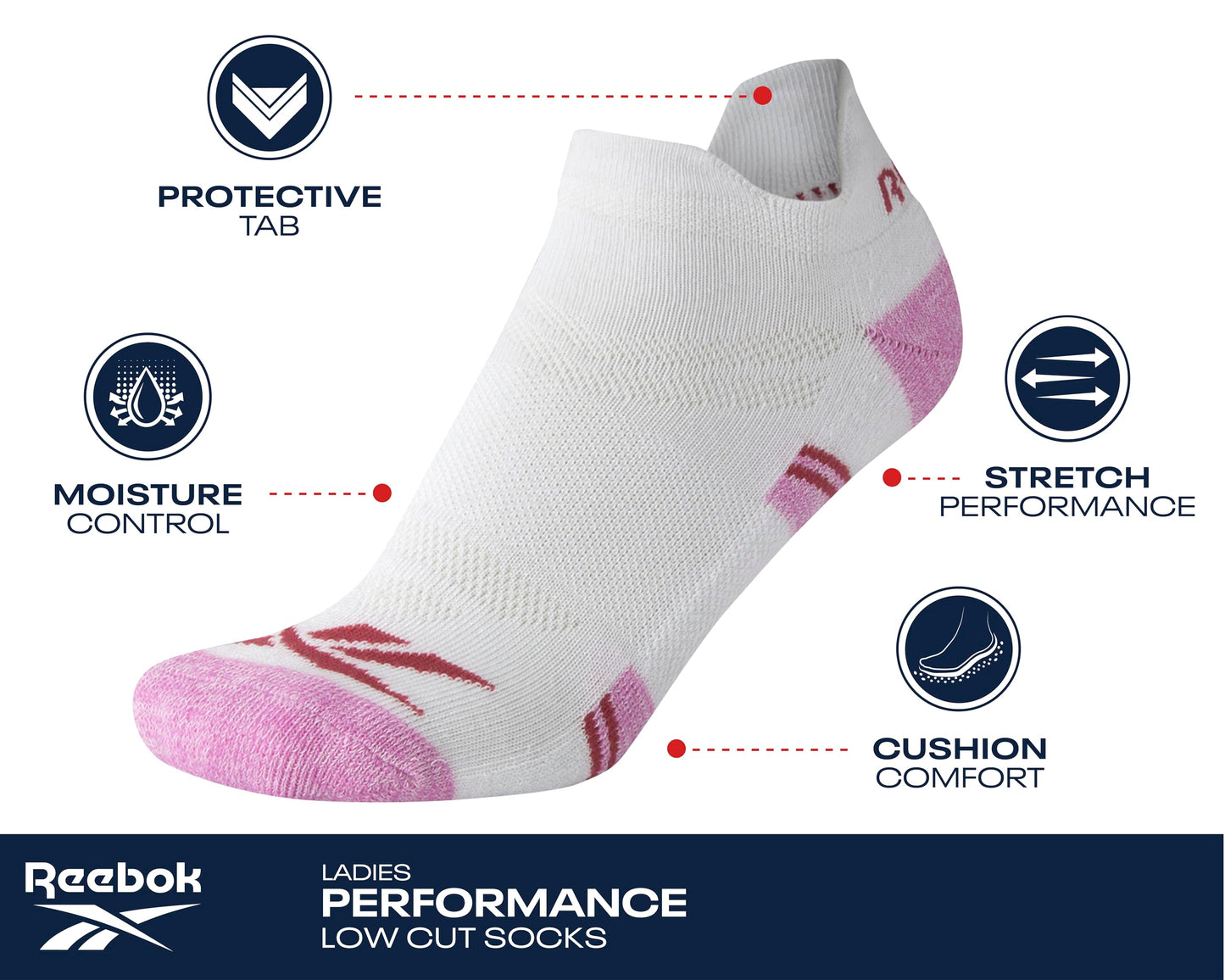 Reebok Womens Low Cut Socks - 12 Pack Performance Cushioned Comfort No Show Sock - Athletic Socks for Women (4-10), Tan Multi