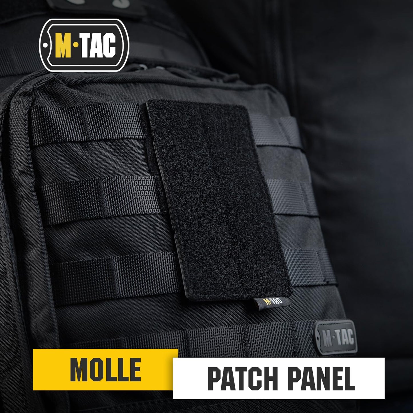 M-Tac Loop Tactical Morale Patches Board Molle Attachment 3.1 x 5.2 inch (Black)
