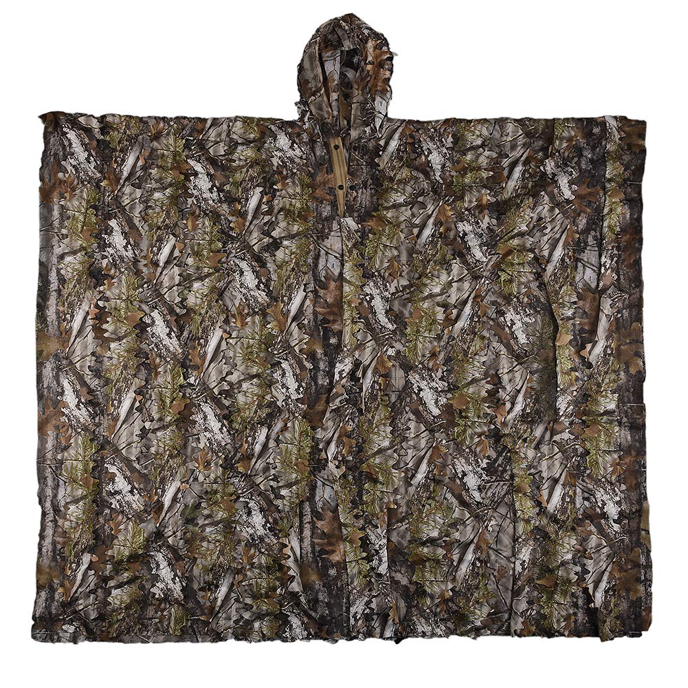 LOOGU Ghillie Suits, Poncho Style Ghillie Suit 3D Leaf Super Lightweight Camouflage Outfit for Hunting, Shooting, Wildfowl, Paintball, Bird Watching, Halloween or Christmas