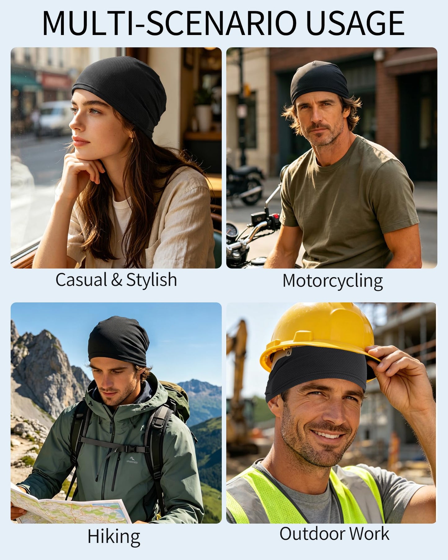 ROYBENS Cooling Skull Caps for Men, Cooling Hats for Women, Summer Beanie