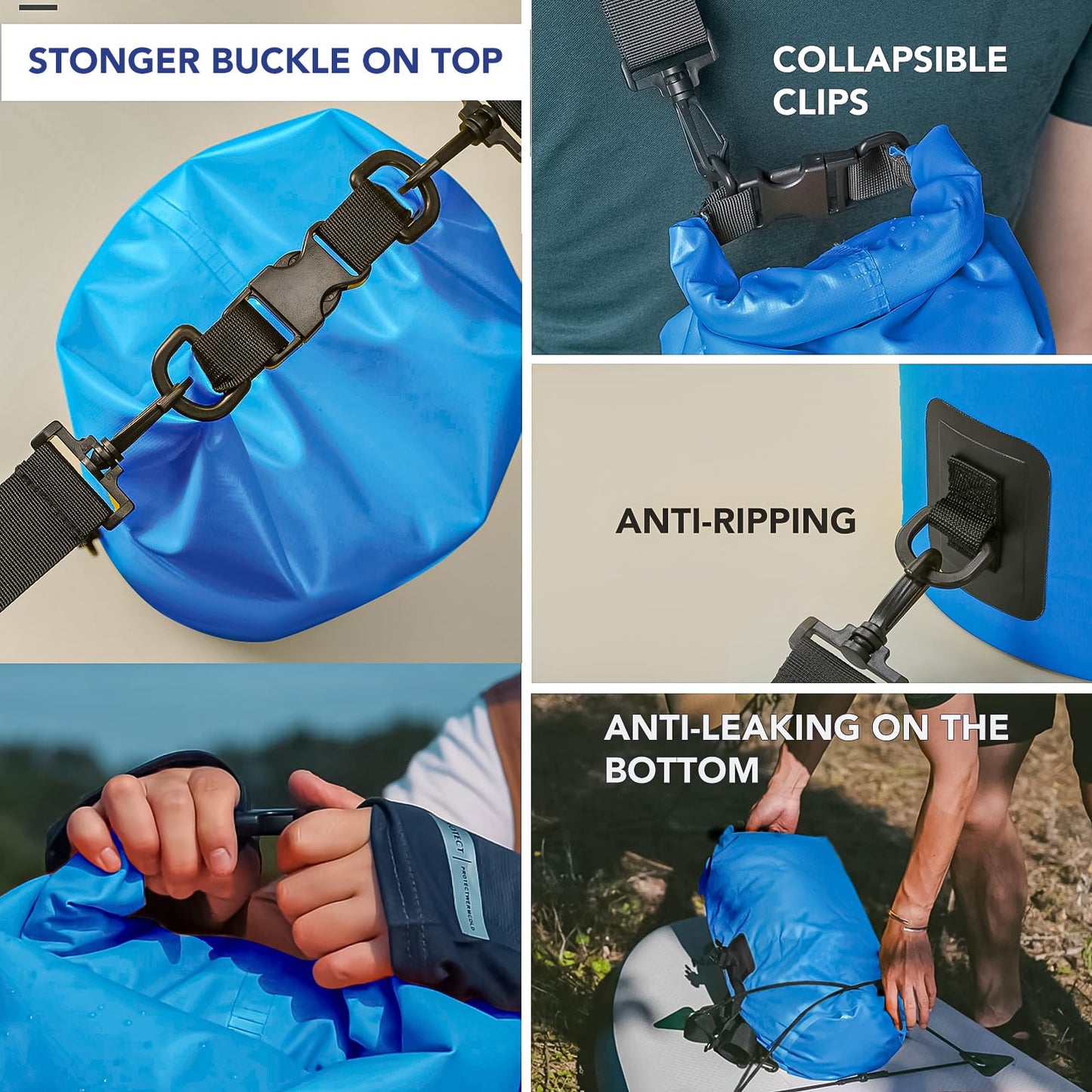 Unigear Dry Bag 2L/5L/10L/20L/30L/40L/55l Waterproof Dry Sack Roll Top with Phone Case and Long Adjustable Shoulder Strap for Boating/Kayaking/Fishing/Rafting/Swimming/Camping/Snowboarding