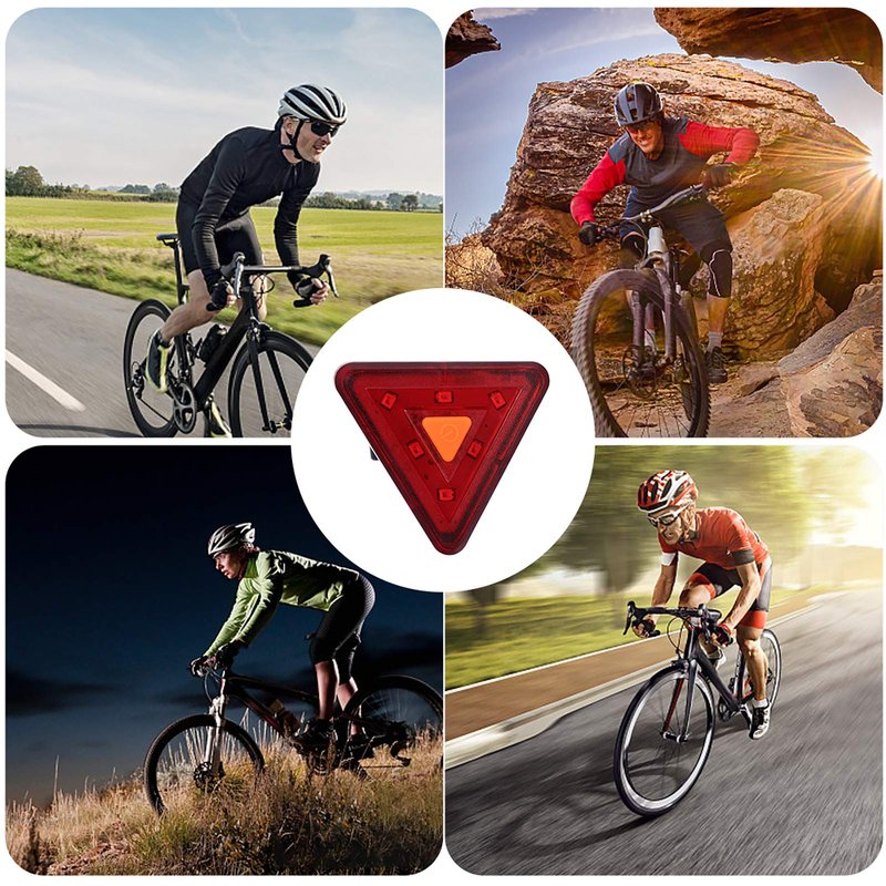 Kisangel USB Rechargeable Bike Tail Light Led Warning Signal Lamp Compact Rear Bicycle Light with Strap and USB Cable for Safe Night Cycling