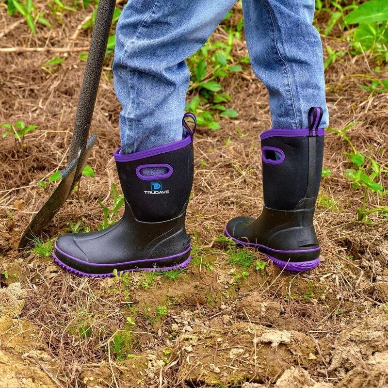 Women's Waterproof Rubber Boots - Mid Calf Neoprene Insulated Outdoor Footwear | Sizes 5-11