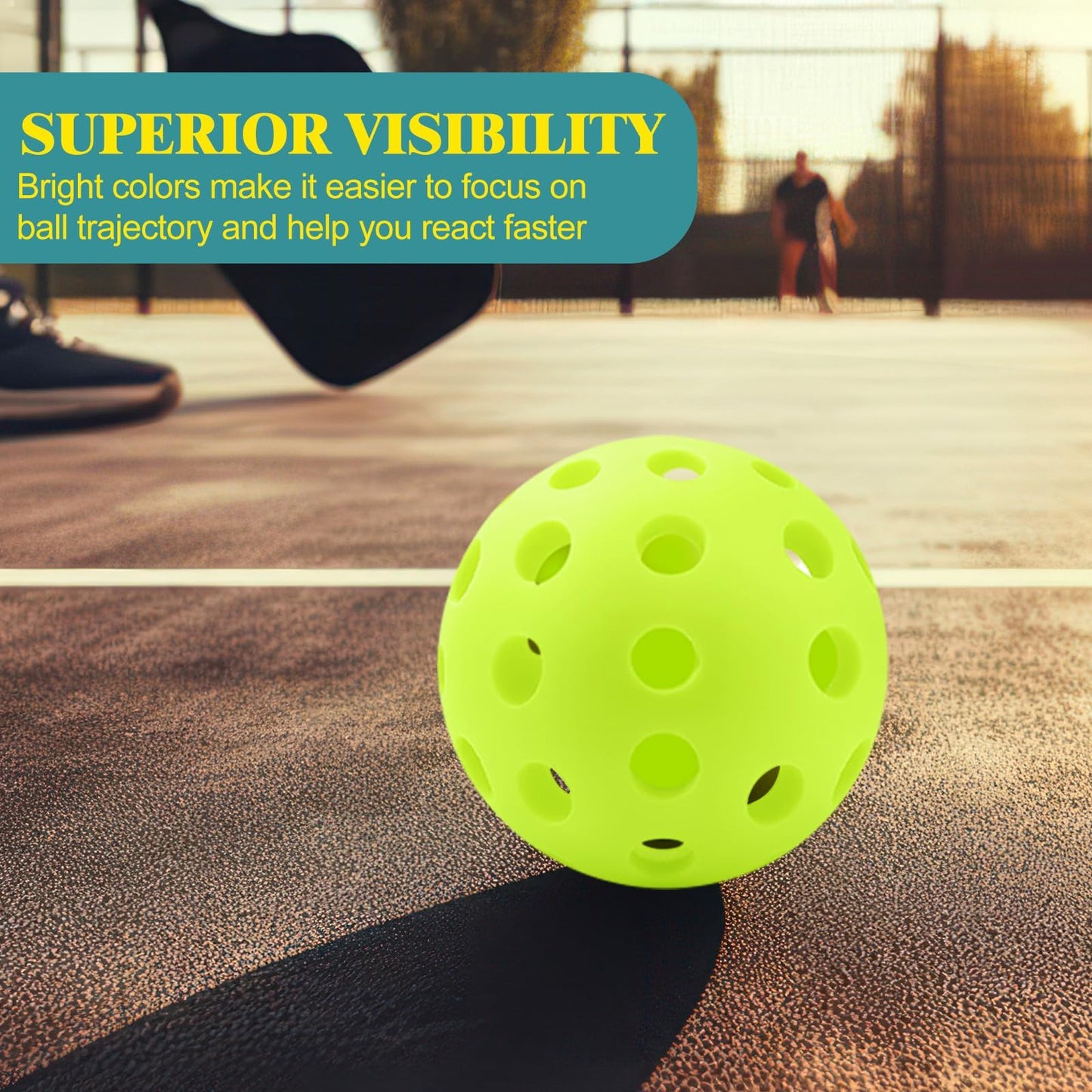 SAYAYA 50 Pack Outdoor Pickleball Balls Premium High Elasticity 40-Hole Pickleballs with Mesh Bag for Beginners, Advanced Players, Balanced, High Bounce True Flight, Tournament Play, Family Fun(Green)
