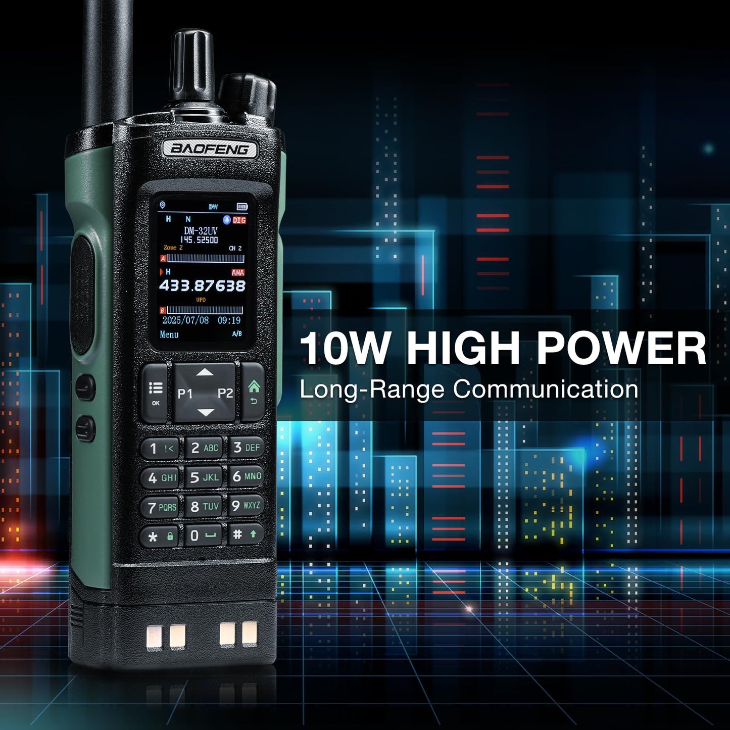 BAOFENG DM-32UV 10W DMR Ham Radio, Green