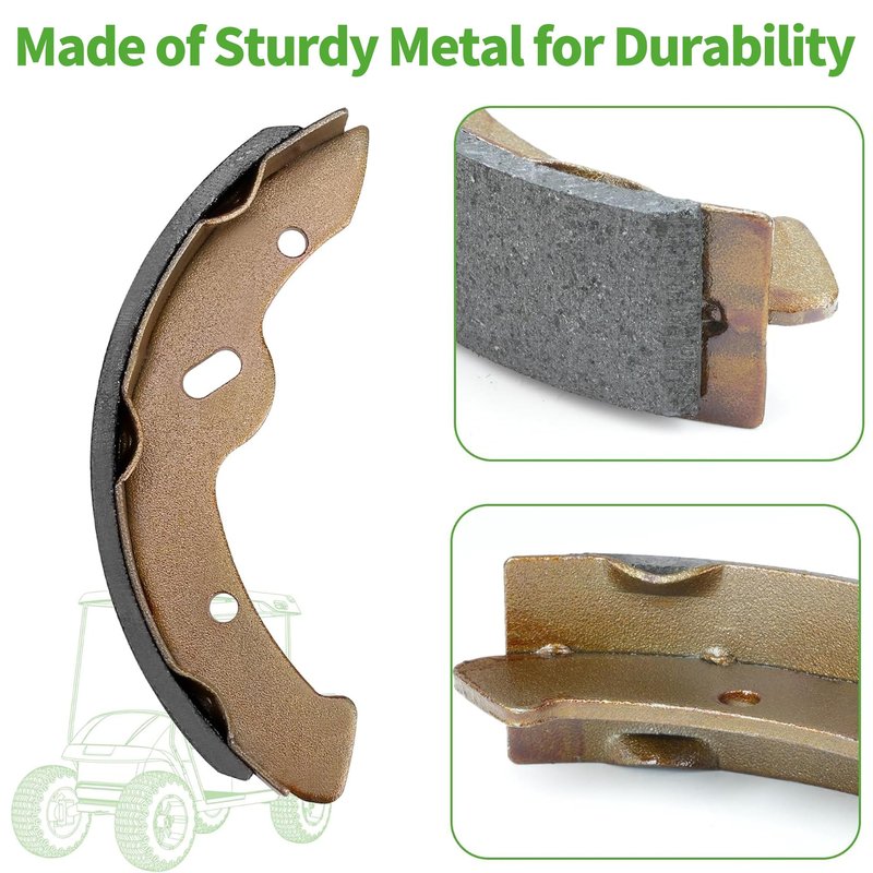 10L0L Golf Cart Brake Shoes for Club Car DS 1995-up, Precedent 2004-up, Yamaha G1 G2 G8 G9, EZGO 1986.5-1996, OEM 1018232-01 23364G1 J17-25340-00, Set of 4 (2 Long, 2 Short)