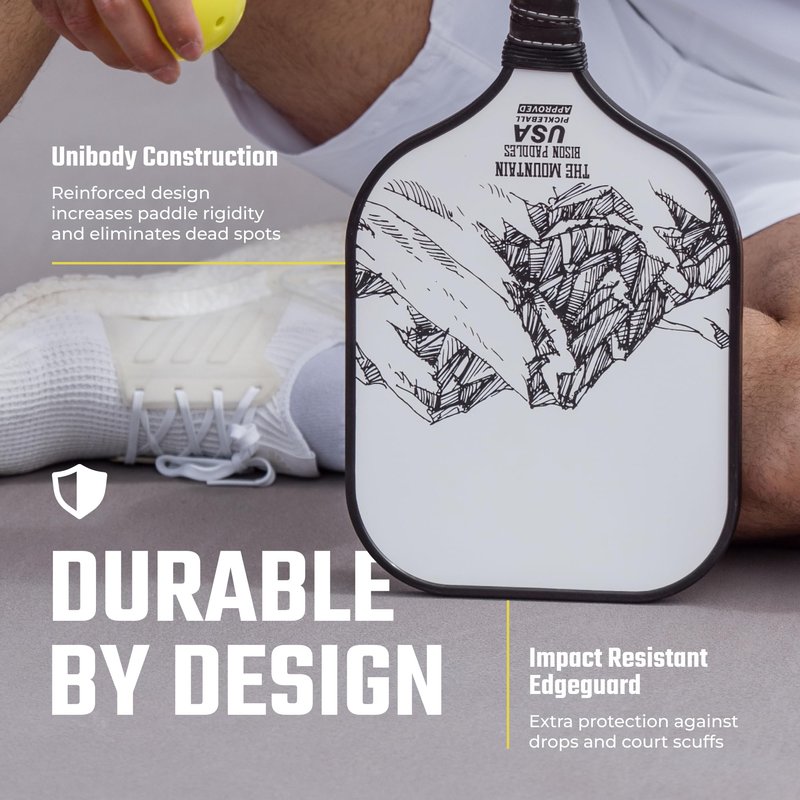 Bison Paddles: Carbon Graphite Pickleball Paddles - Lightweight Pickleball Rackets | Honeycomb Composite Core Improves Pickle Ball Placement and Increases Power | Durable Unibody Construction