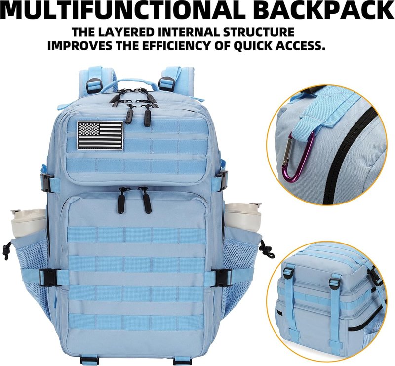 Tactical 45L Military Assault Backpack - Waterproof Rucksack with MOLLE System | 3-Day Pack