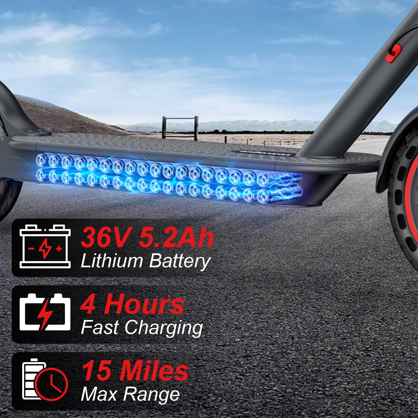 VOLTVOGUE Electric Scooter for Adults, Folding E Scooter with 350W Motor,19 Mph Top Speed, Max 12 Miles Long Range, 8.5' Solid Tires Commuting Scooters with Dual Brakes System, APP