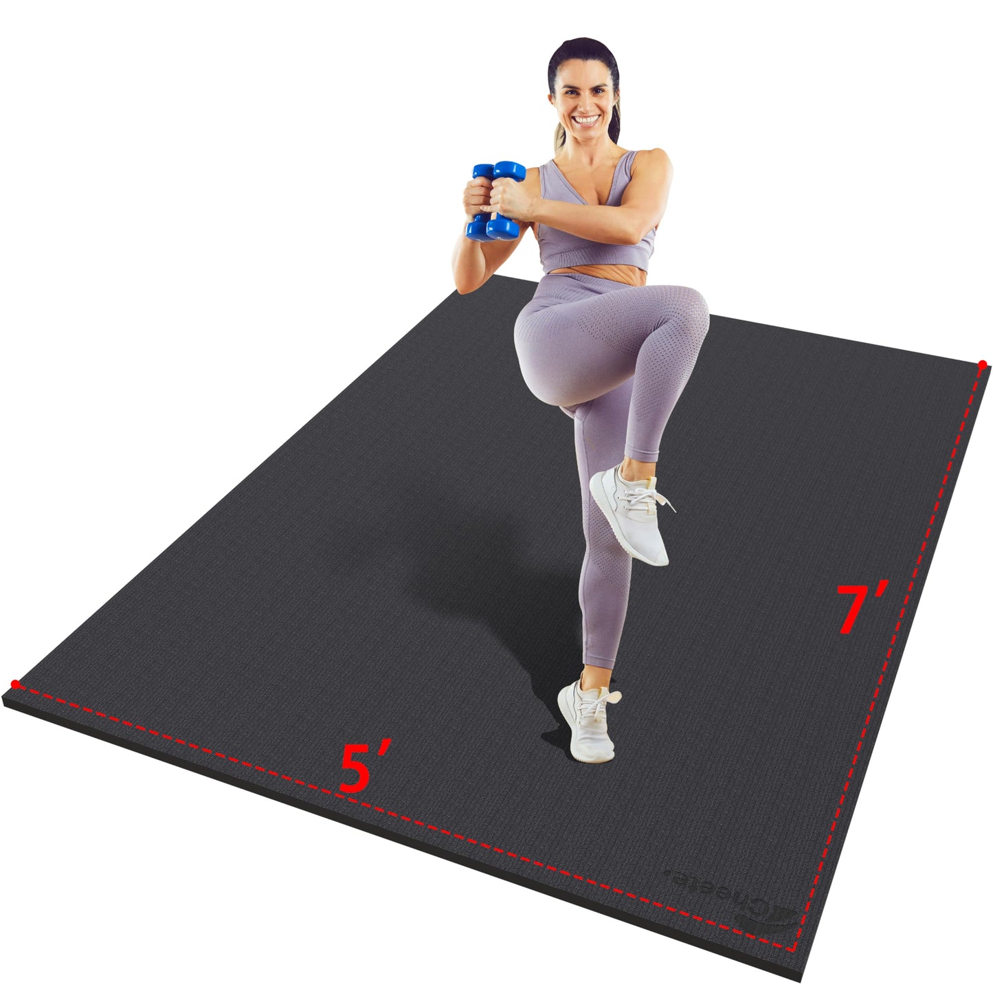 Cheete Extra Large Exercise Mat 6'x4'/7'x5'/6'x8'/6'x9'/6'x10'/6'x12'（7mm）, Gym Flooring for Home Gym,Thick Exercise Mats for Home Workout,Non-Slip,Extra Durable,High-Density Gym Mats for Jump Rope,Cardio