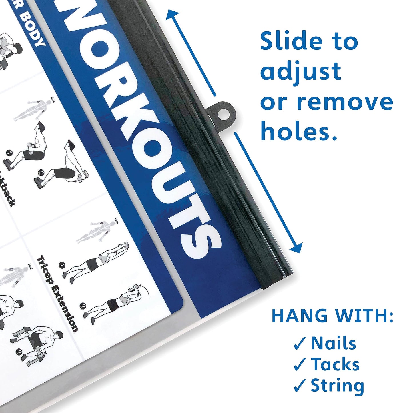 Palace Learning Plastic Poster Frame Hanger Clip Kit - Black, 18" x 24" & 18" x 27" - Vertical Layout Posters Only (2 Pack)