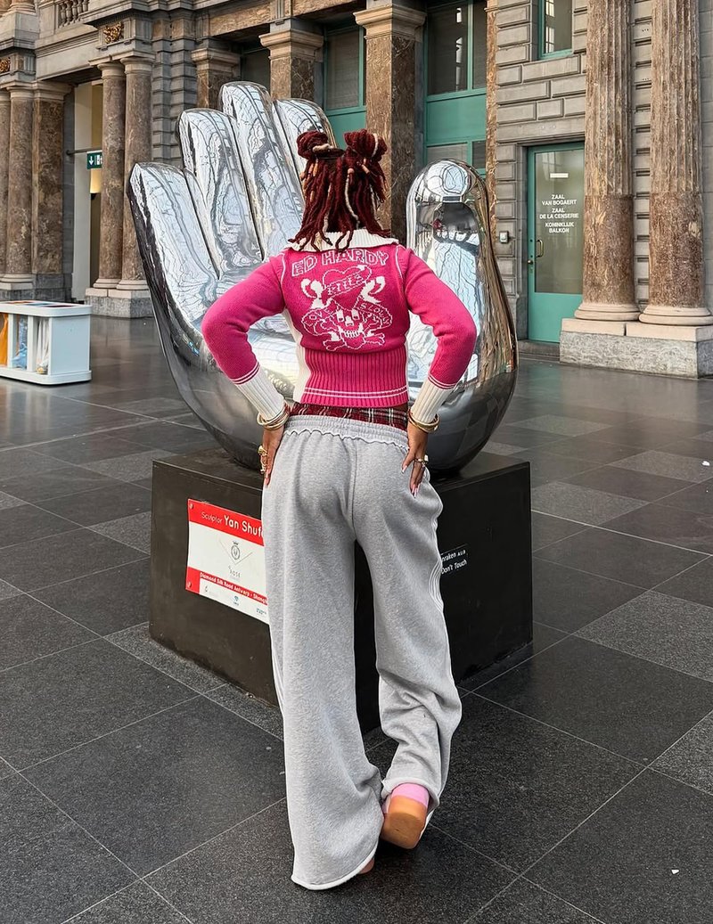 Aelfric Eden Baggy Wide Leg Sweatpants for Women Men Double Elastic Waisted Streetwear Y2K Casual Lounge Pants Trouser with Pockets Grey X-Small