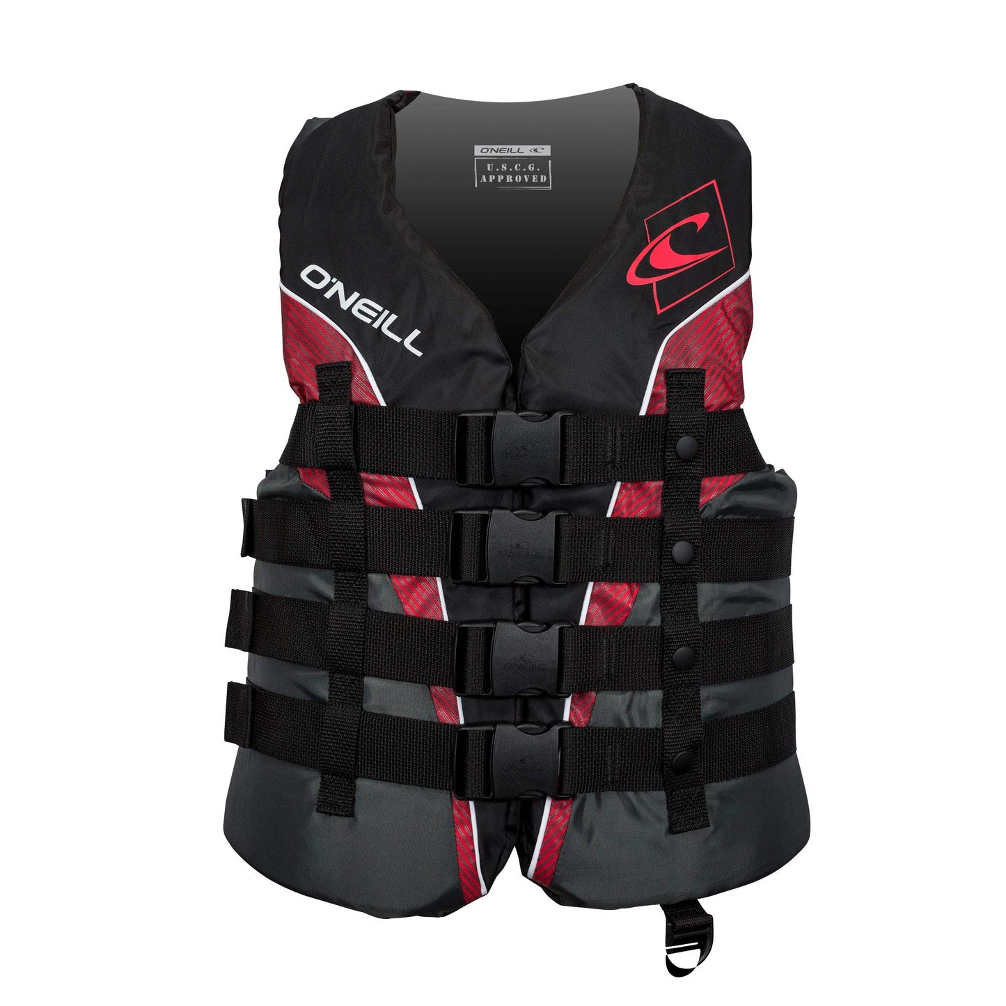 O'Neill Men's Superlite USCG Life Vest,Black/Graphite/Red:White,4XL
