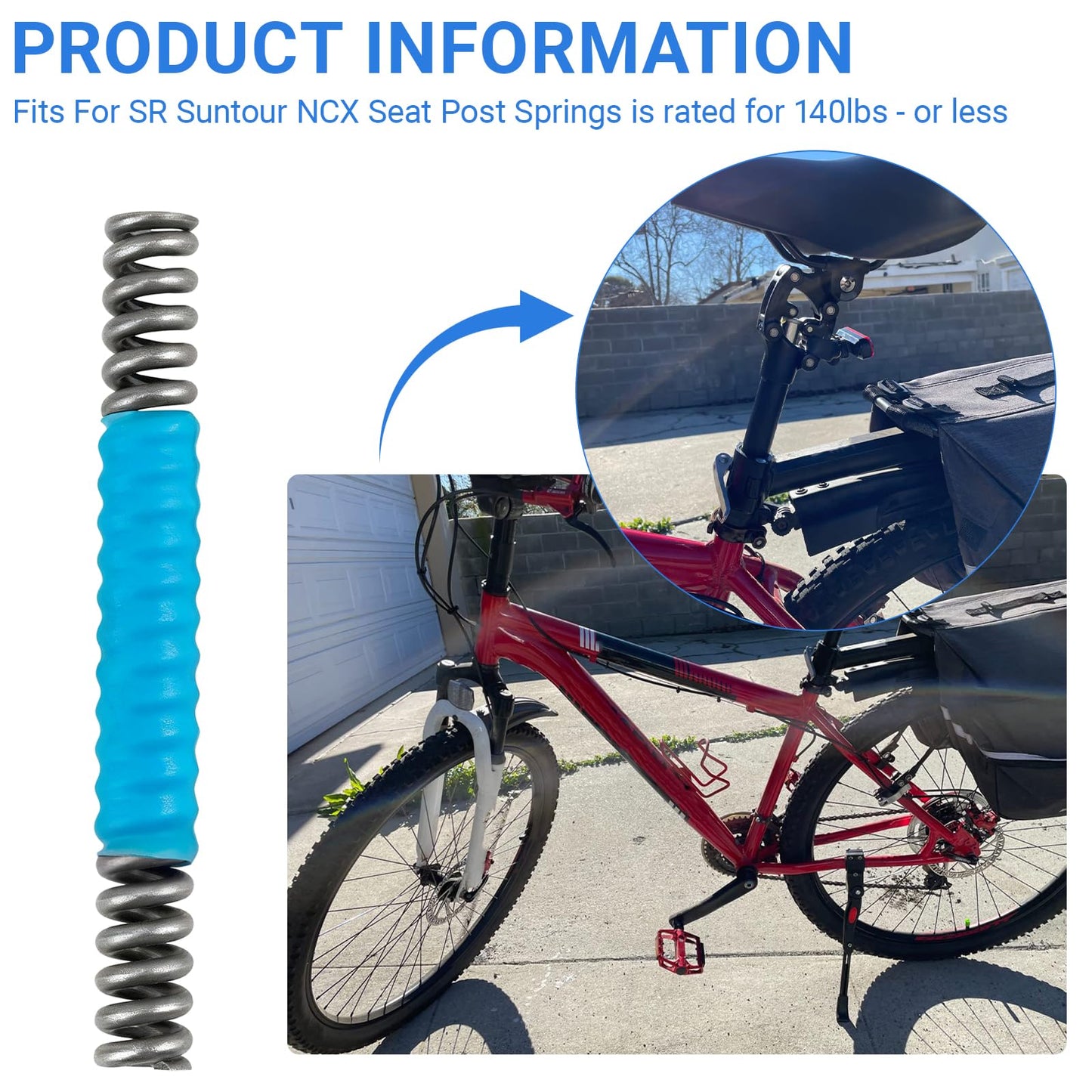 Bicycle Seat Post Shock Springs,Suspension Seatposts Springs,Universal Rigid Springs Compatible with SR Suntour NCX Seatposts