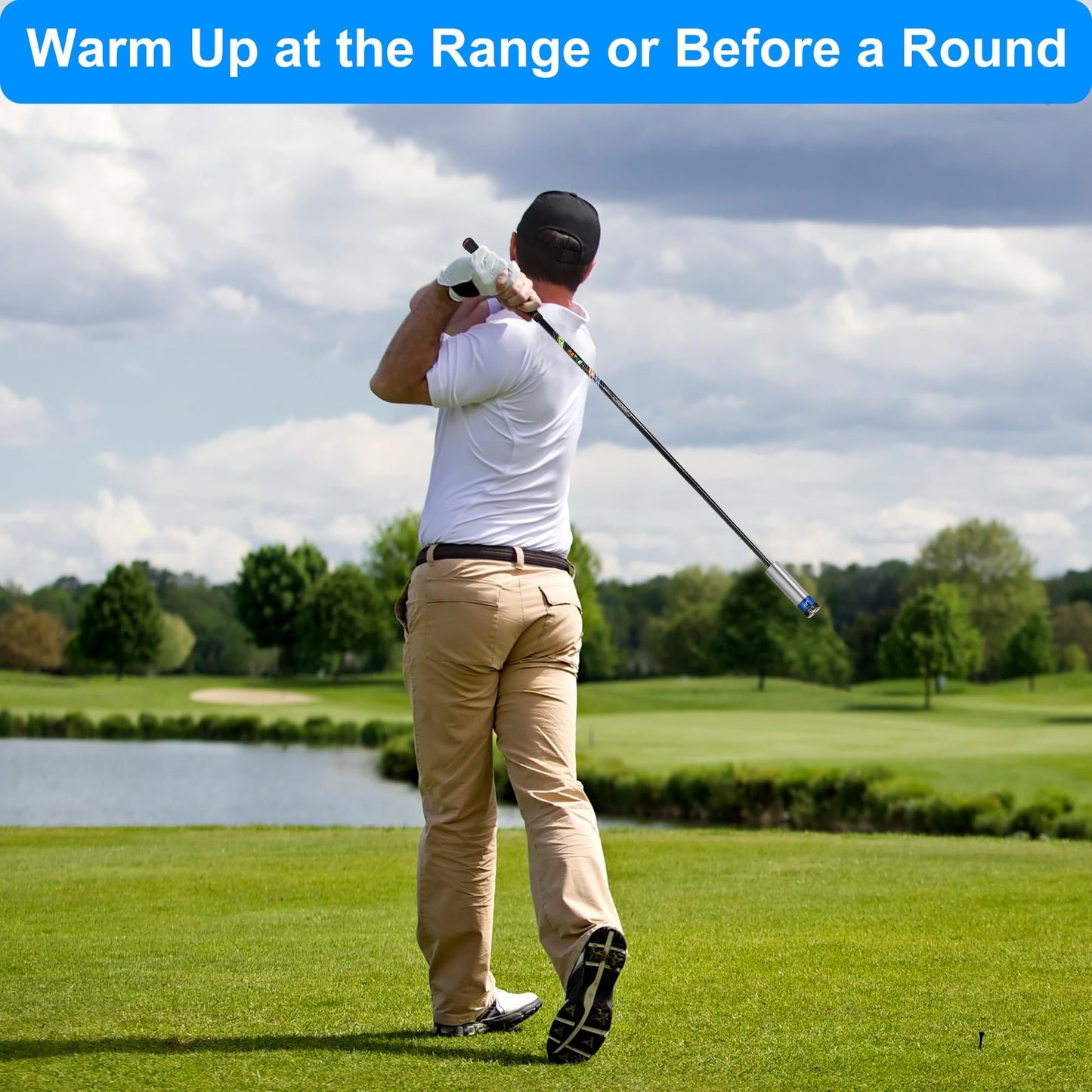 Asyxstar Golf Swing Trainer Golf Training Aid for Strength & Swing Speed, Golf Warm-up Stick for Tempo & Flexibility Training, Golf Training Club, with 3 Weights Adjustable Golf Swing Trainer