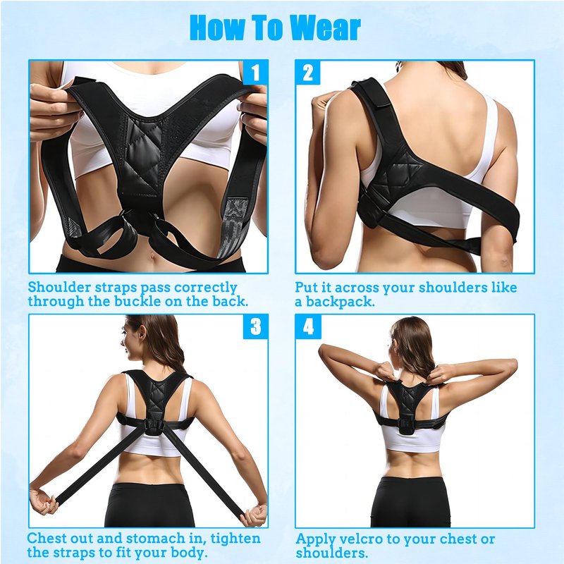 HVRCRK Posture Corrector for Men And Women - Back Support Brace - Relieve Upper Regain Confidence