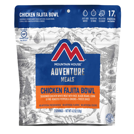 Mountain House Chicken Fajita Bowl | Freeze Dried Backpacking & Camping Food | 2 Servings | Gluten-Free