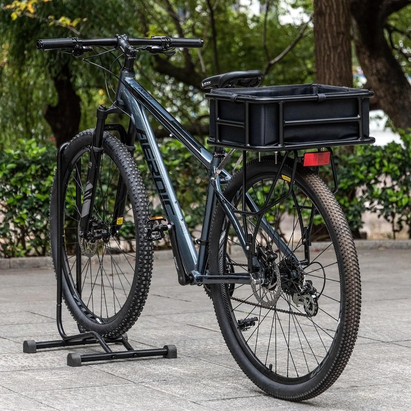 CXWXC Large Bicycle Basket with Cargo Net and Liner - Rear Cargo Rack for Bike, Electric Bike, Ebike
