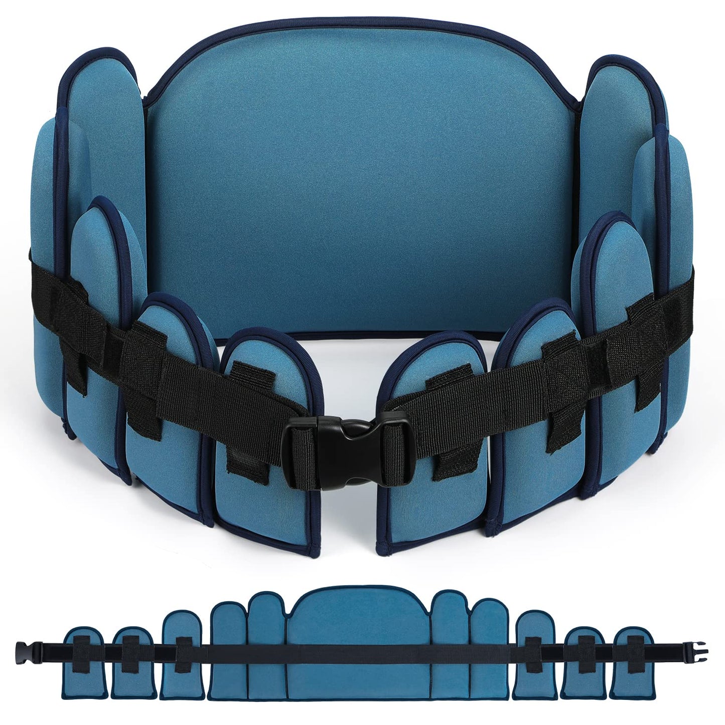 Sportneer Aqua Belt Water Aerobics Equipment: Swimming Belt Pool Exercise Equipment for Adults Aqua Float Belts with Adjustable Foam Blocks for Aquatic Fitness Training Low-Impact Workout Dark Blue
