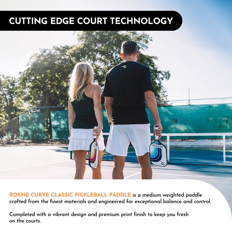 ROKNE Curve Classic Pickleball Paddle | USAPA Approved Fiberglass Pickleball Paddles | Precision Engineering & Comfort | ProGrit Texture for Max Spin & Power | Paddle