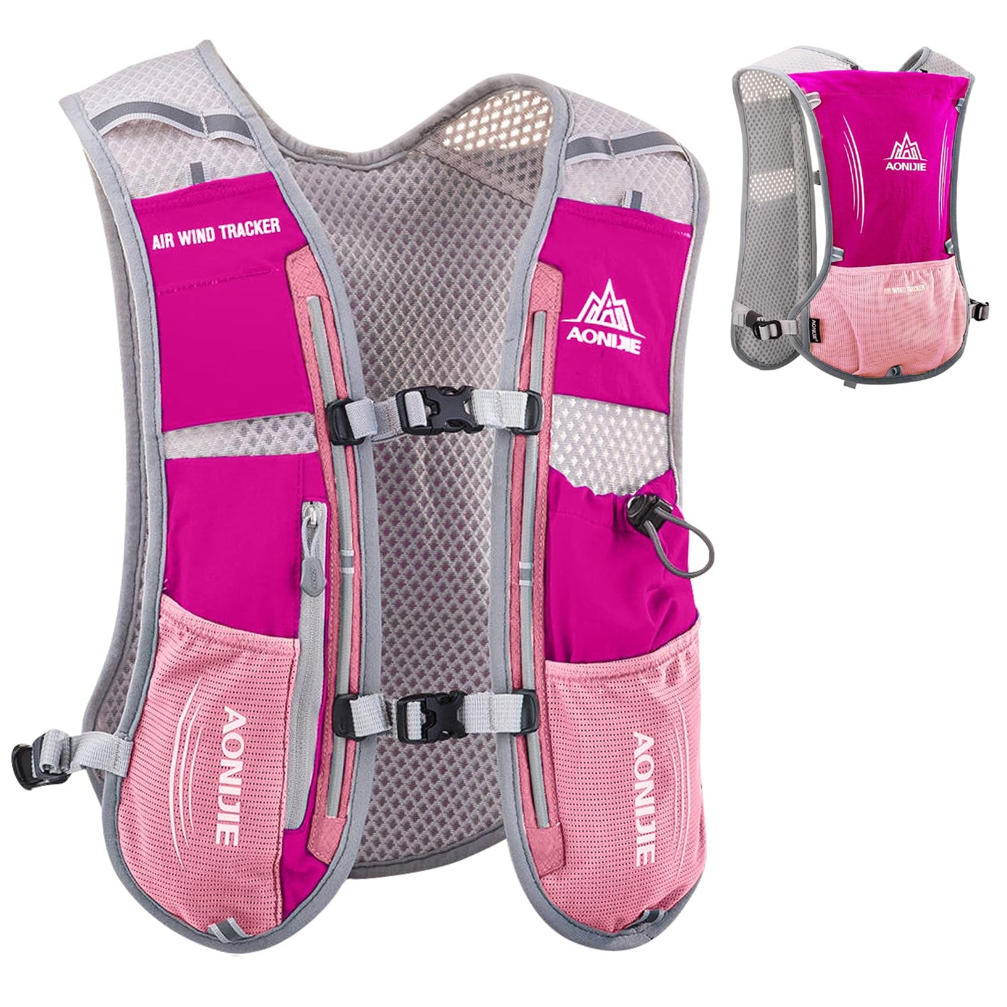 Azarxis Hydration Running Vest Backpack Pack 5L for Women and Men Jogging Trail Race Marathon Cycling Hiking (Rose Red Backpack Only)