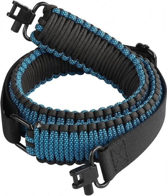 DDOUT 2 Point Rifle Sling, 550 Paracord Gun Sling for Rifle with Tri-Lock Swivels and Quick Adjustable Length Strap for Shooting, Hunting and Range