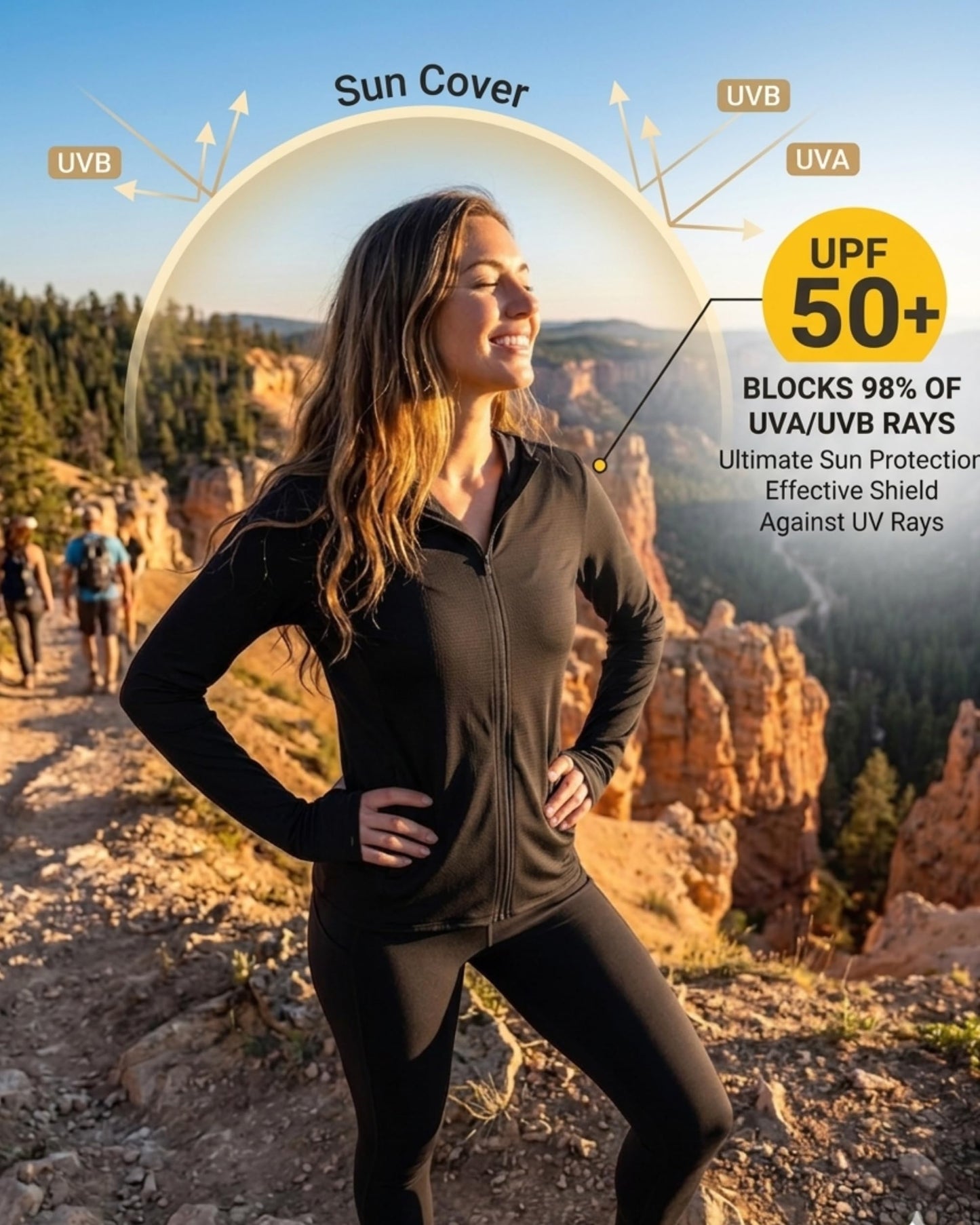 isnowood Womens UPF 50+ SPF Hoodie Jacket, UV Sun Protection Long Sleeve Full Zip Hoodies, Lightweight Athletic Shirts for Hiking Outdoor Workout