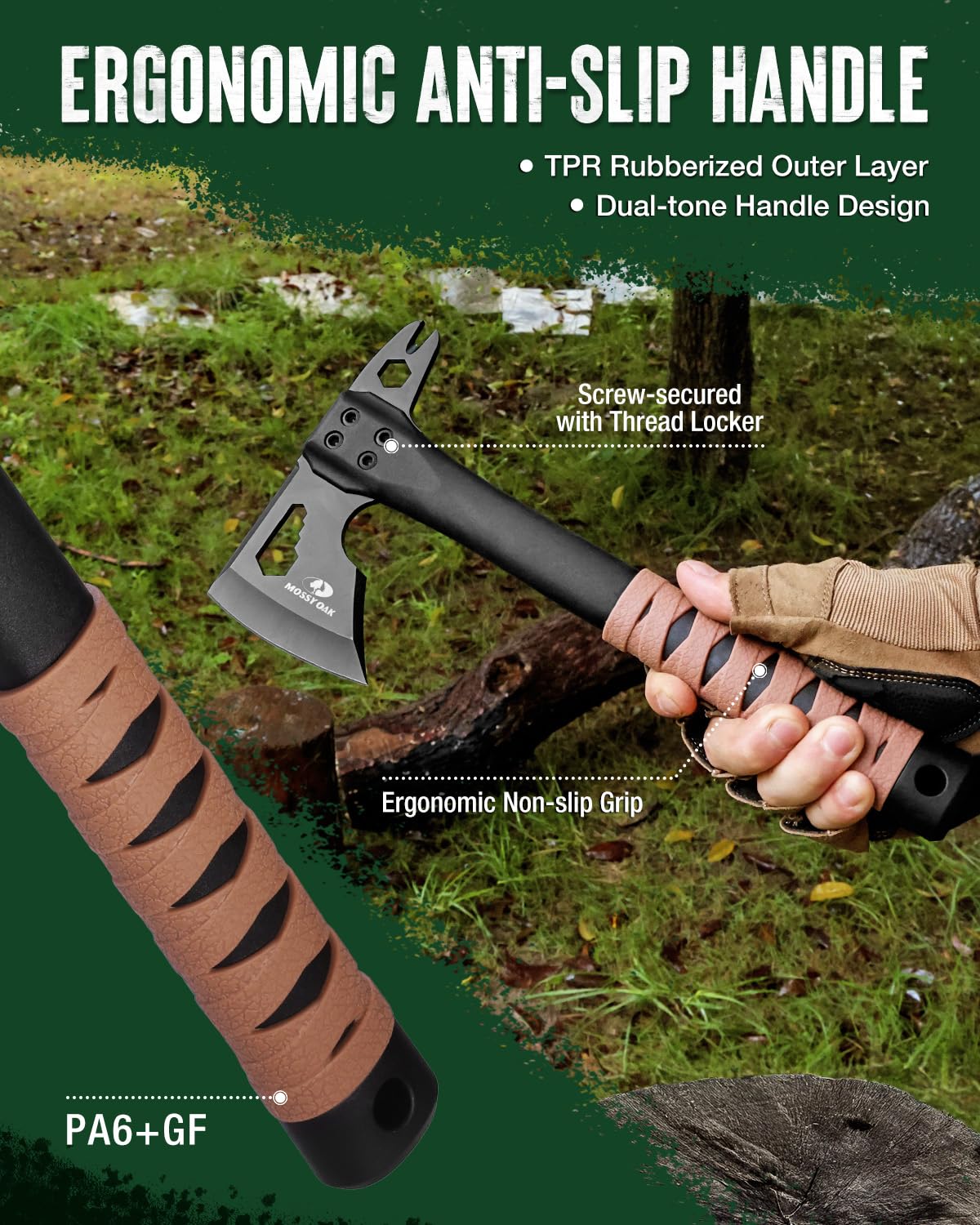 MOSSY OAK 12" Camping Axe and Survival Hatchet with Sheath