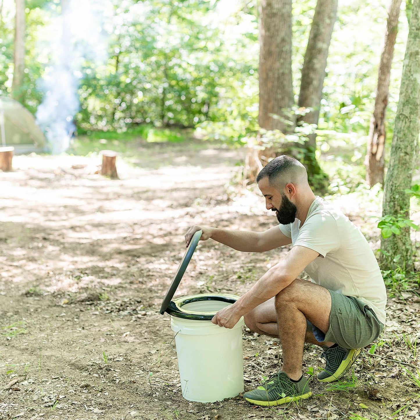 Dunny Seat Portable Outdoor Toilet Bucket Seat with Lid - Universal Fit for Most 5-Gallon Buckets - Durable and Comfortable Camping - Emergency Preparedness Solution