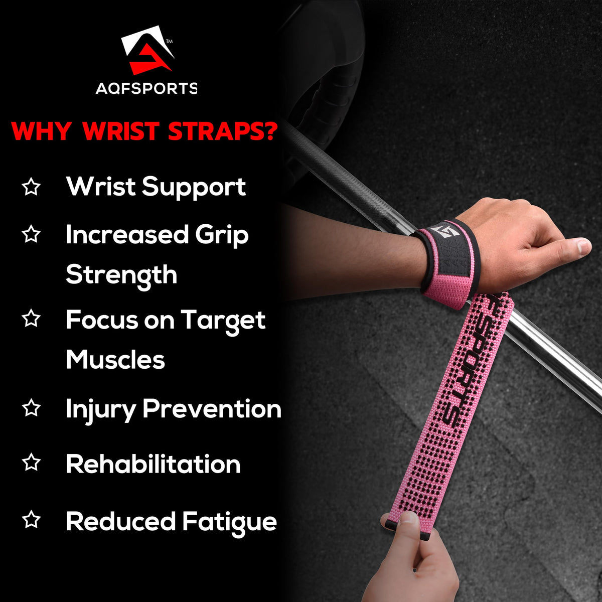 AQF Lifting Wrist Straps for Weightlifting, 23" Neoprene Padded Gym Strap