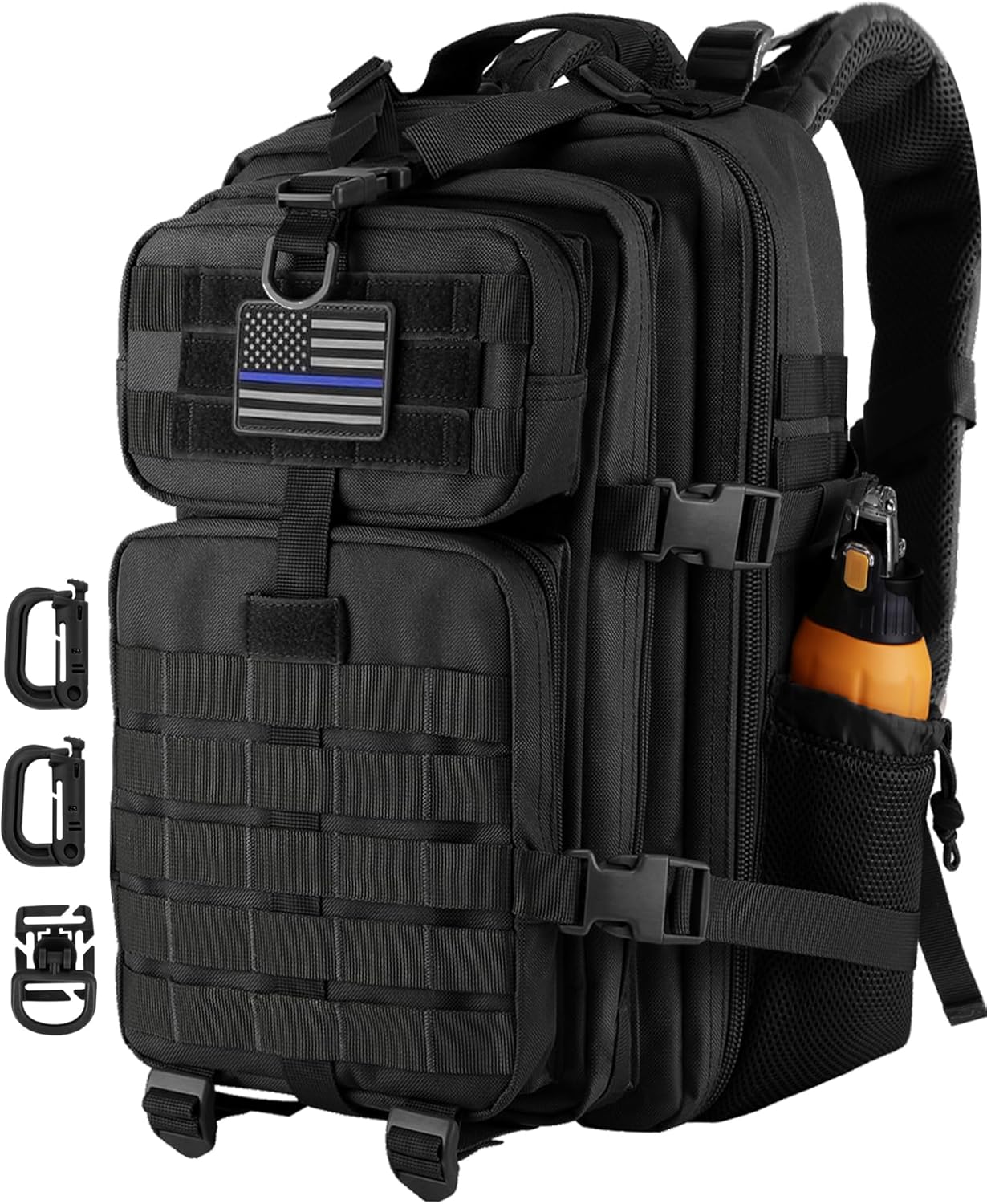 Hannibal Tactical 30L MOLLE Assault Pack - Military Backpack for Camping & Hiking | Black