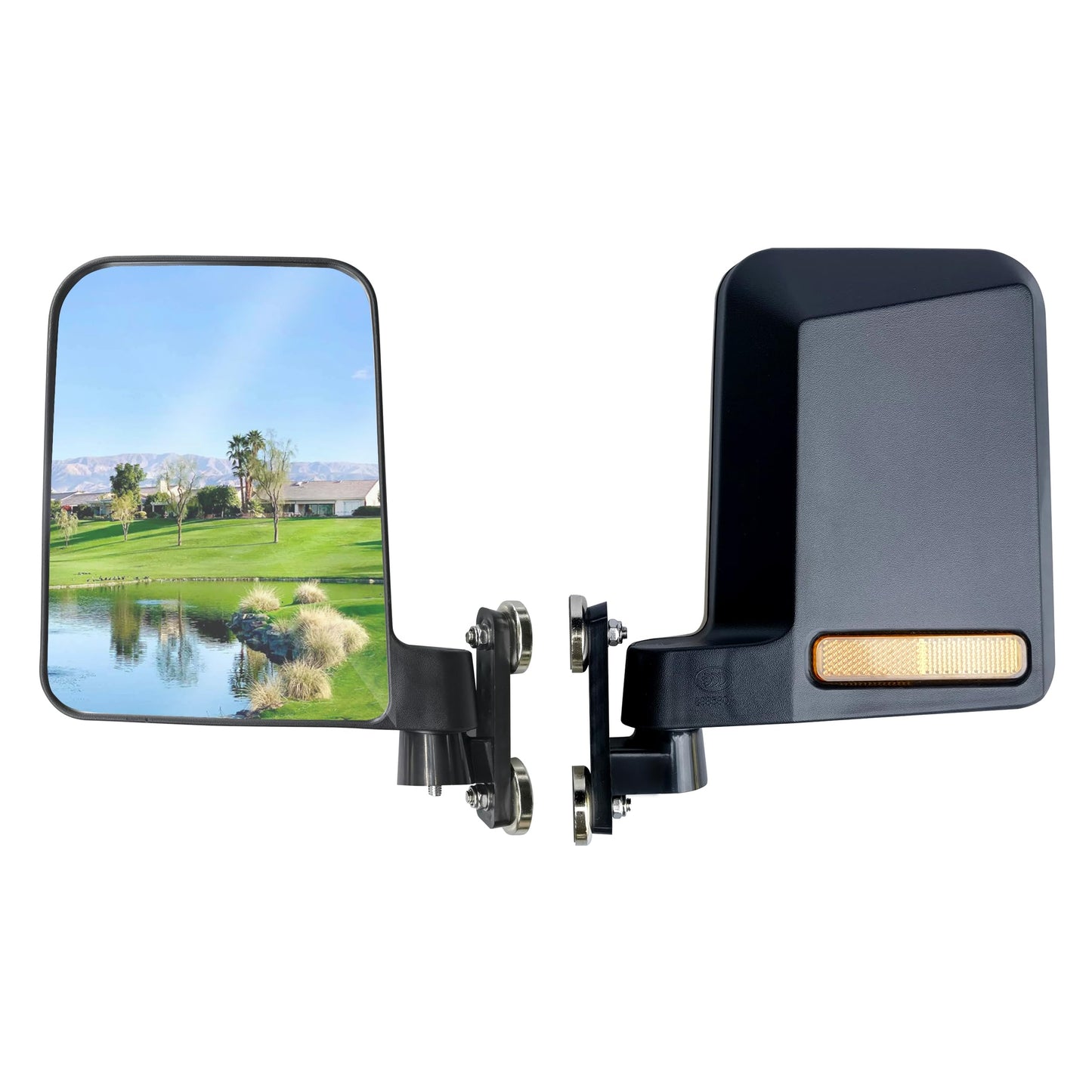 Mamiko Universal Magnetic Golf Cart No-Drilling Side Mirrors Compatible with EZGO Yamaha Club Car Railing Magnet Tractor Mirror Side View for Kubota - Plug and Play