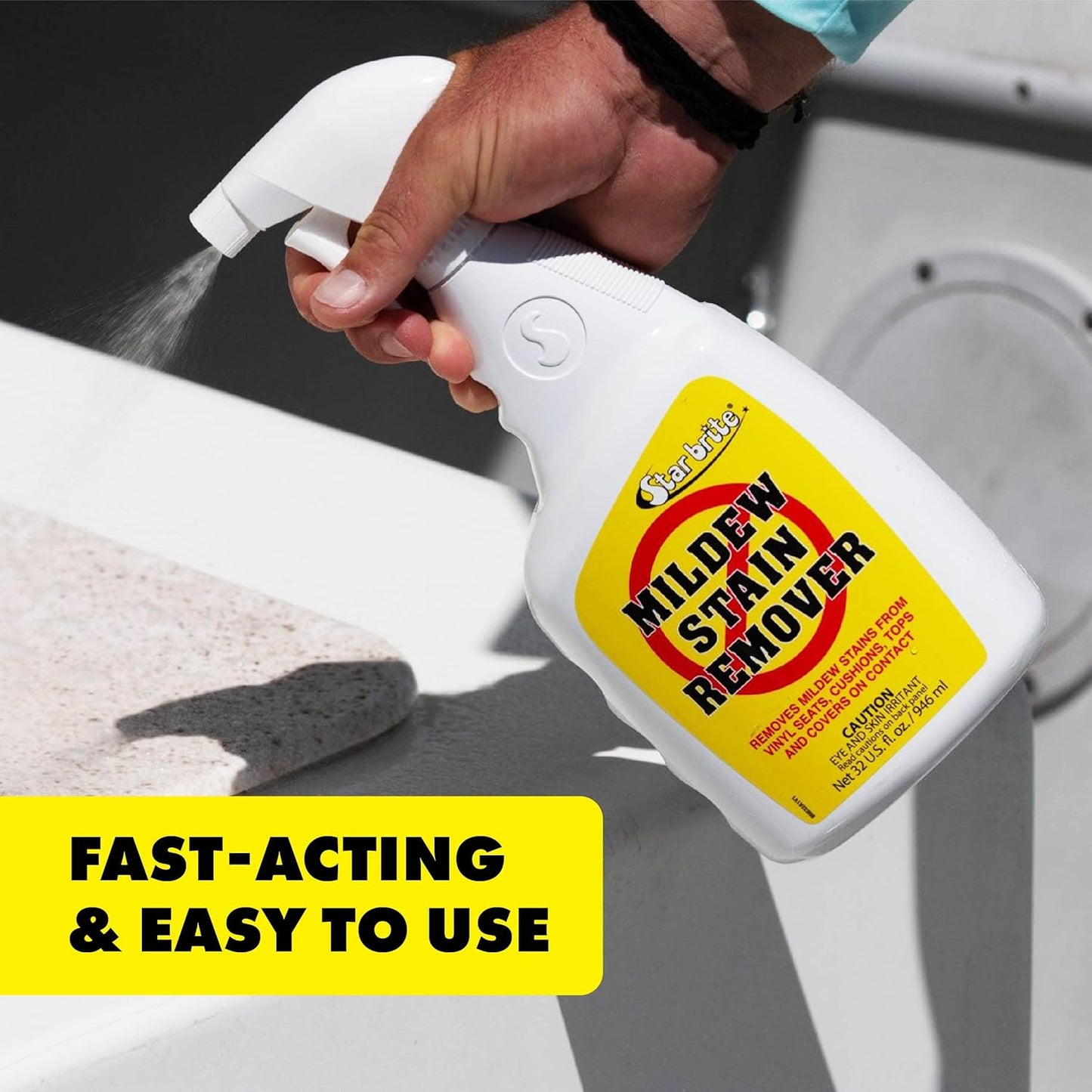 STAR BRITE Mold Stain Remover - Instant Mildew & Dirt Lifting Solution - 32 Oz