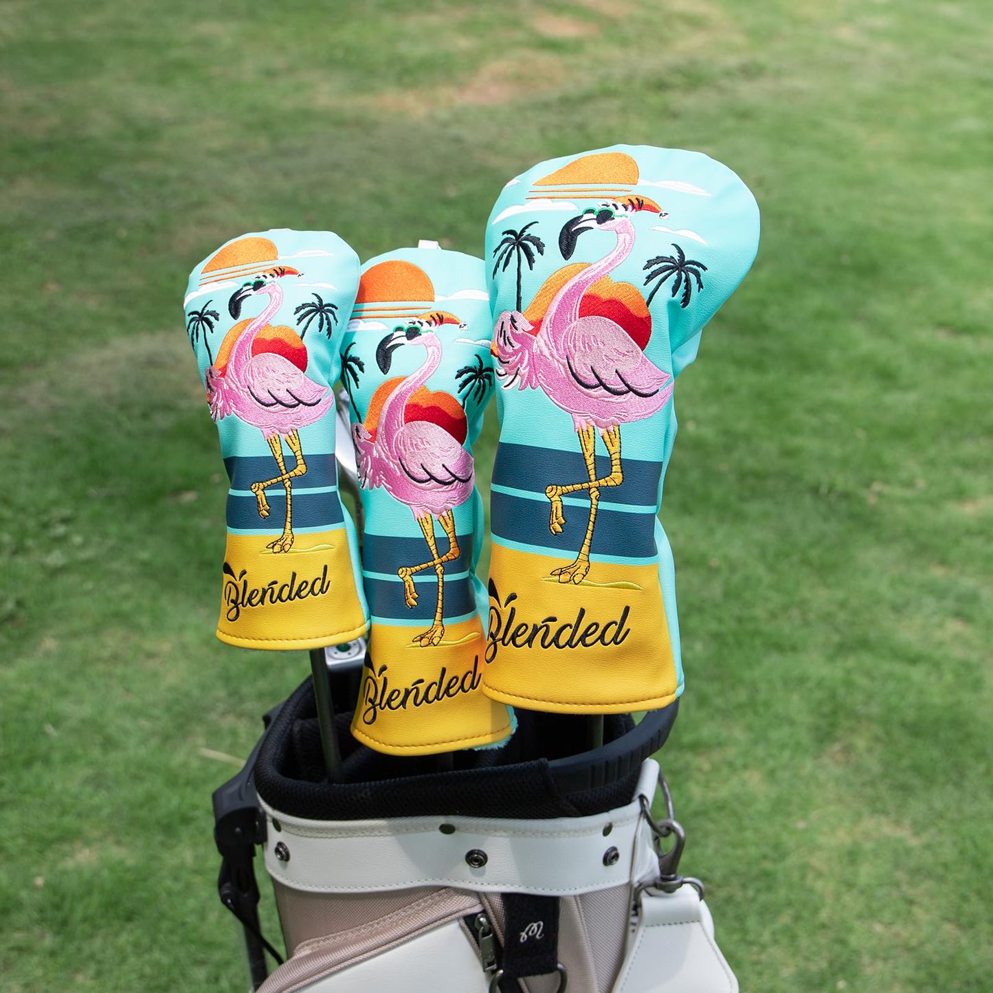 BAIRBRE Golf Club Covers Flamingos Driver Cover Fariway Wood Headcover Hybrid Head Cover Leather Golf Headcover Fit All Brand(for Fariway Wood)
