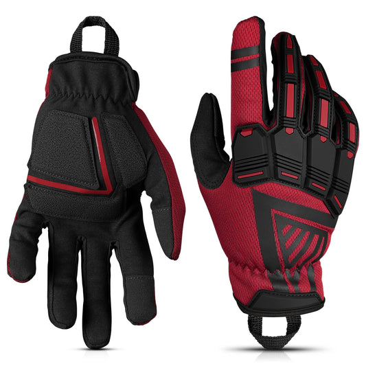 Glove Station - Impulse Guard Tactical Gloves for Men - Touch Screen Gloves Working Gloves Ideal for Sports & Outdoors, Motorcycle and Hunting - Red, Small